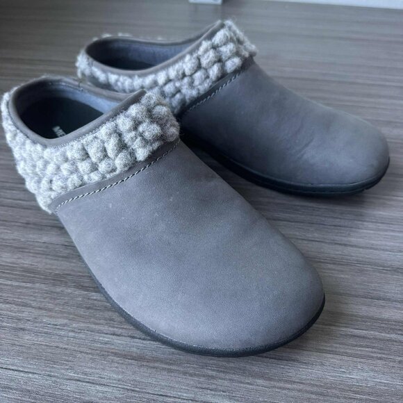 Merrell Women's Encore Kassie Gray Nubuck Wool Winter Clogs Mules  $85 - Picture 2 of 12